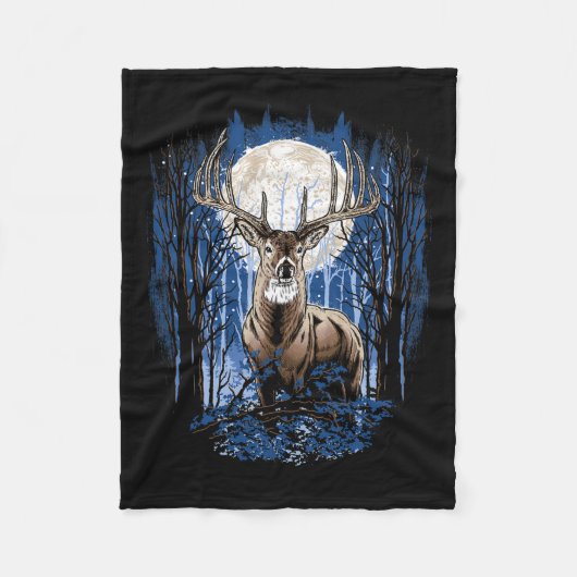 Jäger Deer Jagd Big Whitetail Buck Fleecedecke (Vorderseite)