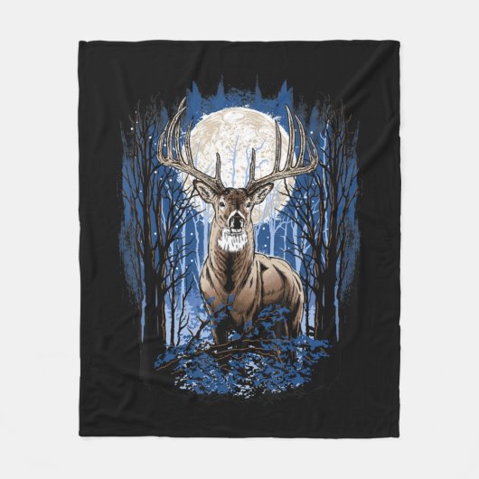 Jäger Deer Jagd Big Whitetail Buck Fleecedecke (Vorderseite)