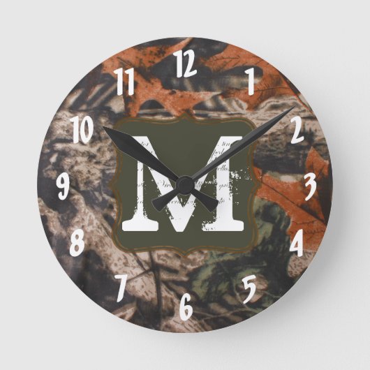 Jäger der Camouflage Monogram, erste Wall-Uhr Runde Wanduhr (Vorderseite)