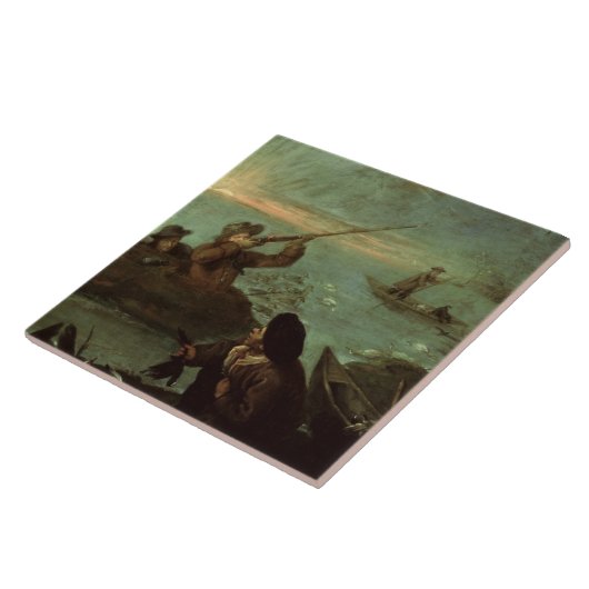 Jäger, die auf Enten (Öl, schießen auf Leinwand) Fliese (Seite)