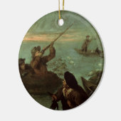 Jäger, die auf Enten (Öl, schießen auf Leinwand) Keramikornament (Links)