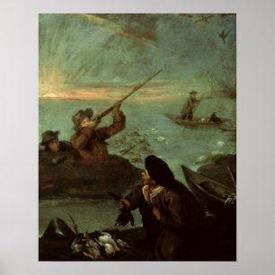 Jäger, die auf Enten (Öl, schießen auf Leinwand) Poster
