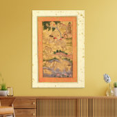 Jäger, die Elefanten aus der großen Klippe erobern Leinwanddruck (Insitu (Wohnzimmer))