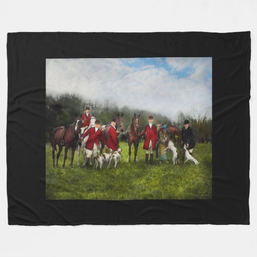 Jäger - die Fuchsjagd - Tally-ho 1924 Fleecedecke (Vorderseite (Horizontal))