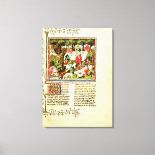 Jäger, die vor der Jungtierjagd feiern Leinwanddruck