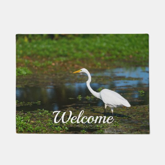 Jäger Egret Willkommen Türmat Fußmatte (Vorderseite)