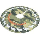 Jäger Elch und Camouflage IHR NAME Tree Rock Polyester Weihnachtsbaumdecke (Schrägansicht)