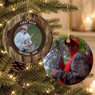 Jäger ERSTES REH Foto Braun Camouflage Keramik Ornament