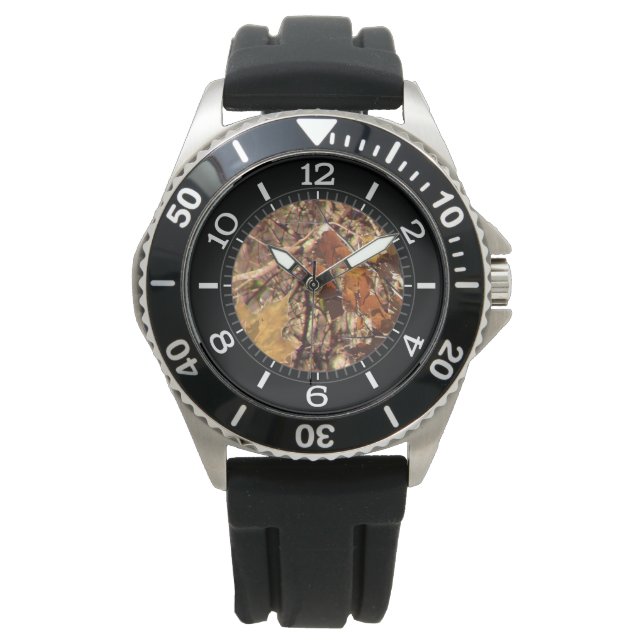 Jäger Fall Nature Camouflage Painting Dial Dekorat Armbanduhr (Vorderseite)