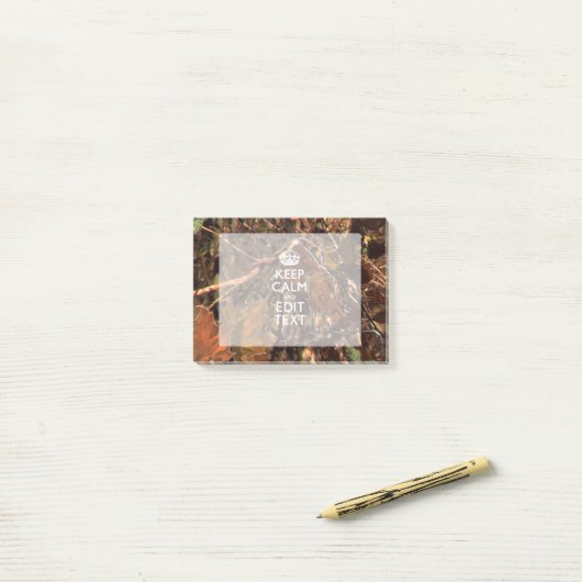 Jäger-Fall-Tarnung behalten Ruhe Ihr Text Post-it Klebezettel (Auf Schreibtisch)