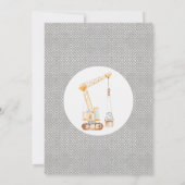 Jäger-Gelbe Bauweise dreiteiliger Geburtstag Einladung (Rückseite)