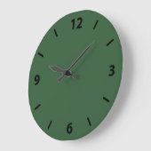 Jäger Green Wall Clock mit schwarzen Zahlen Große Wanduhr (Winkel)