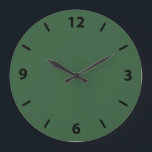 Jäger Green Wall Clock mit schwarzen Zahlen Große Wanduhr<br><div class="desc">Eine mittlere,  solide Farbe "Jäger Grün" Wall Uhr mit schwarzen Zahlen. Grün oder Grün des Jägers ist ein mittlerer dunkler Schatten von Grün. Klicken Sie auf "Anpassen",  um die Farbe zu ändern oder ein Muster oder Design hinzuzufügen. Produkt-Hex-Code: #355e3b</div>