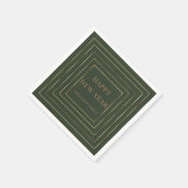 Jäger grün glückliches neues Jahr Party Goldgrenze Serviette (Ecke)