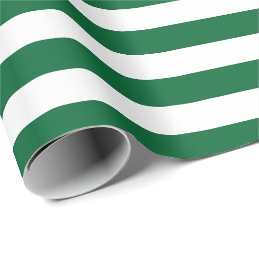 Jäger-Grün-und weißesstreifen-Muster Geschenkpapier (Rolleneckpunkt)