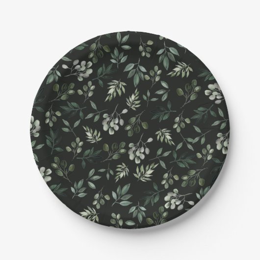 Jäger Grünblättriger rustikaler viereckiger Unters Pappteller (Vorderseite)