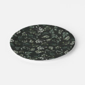 Jäger Grünblättriger rustikaler viereckiger Unters Pappteller (Schrägansicht)