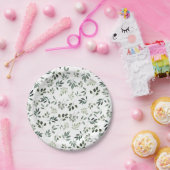 Jäger grüne Blattwerk rustikaler quadratischer Unt Pappteller (Party)