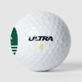 Jäger-grüner Golfer mit 3 Streifen Golfball (Logo)