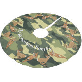 Jäger Hirsch und Camouflage IHRES NAME Tree Rock Polyester Weihnachtsbaumdecke (Schrägansicht)