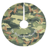 Jäger Hirsch und Camouflage IHRES NAME Tree Rock Polyester Weihnachtsbaumdecke (Vorderseite)
