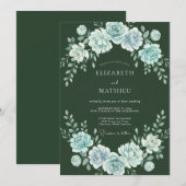 Jäger Hochzeit mit Eisigen Blütenblättern Einladung (Vorne/Hinten)