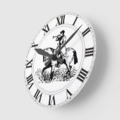 Jäger-Hornfox-Jagd-Hauptjäger-Pferd Runde Wanduhr (Winkel)