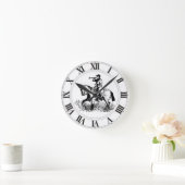 Jäger-Hornfox-Jagd-Hauptjäger-Pferd Runde Wanduhr (Zuhause)