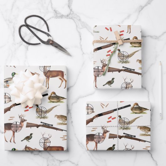 Jäger im Freien Muster Geschenkpapier Set (Vorderseite)