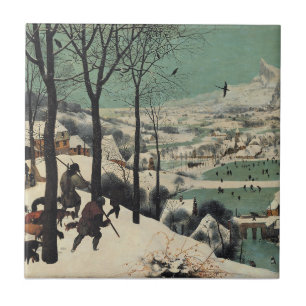 Jäger im Schnee, berühmtes Kunstwerk, Fliese