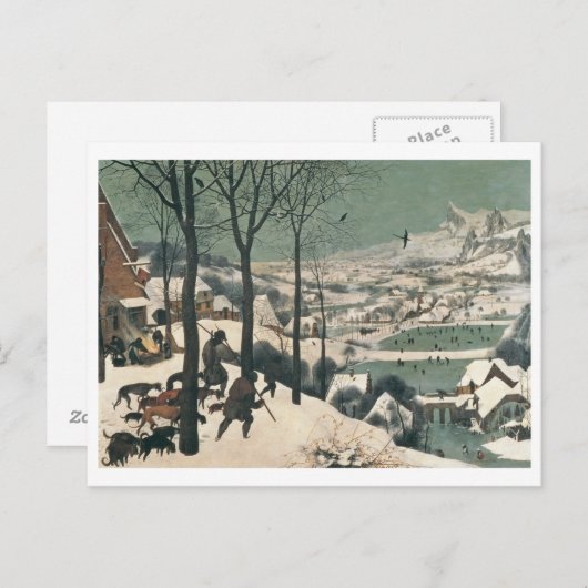 Jäger im Schnee - Januar 1565 Postkarte (Vorne/Hinten)