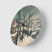 Jäger im Schnee - Januar 1565 Runde Wanduhr (Winkel)