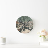 Jäger im Schnee - Januar 1565 Runde Wanduhr (Zuhause)