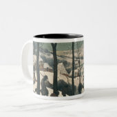 Jäger im Schnee - Januar 1565 Zweifarbige Tasse (Vorderseite Links)