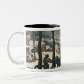 Jäger im Schnee - Januar 1565 Zweifarbige Tasse (Links)