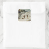 Jäger im Schnee oder die Wilderer Quadratischer Aufkleber (Tasche)
