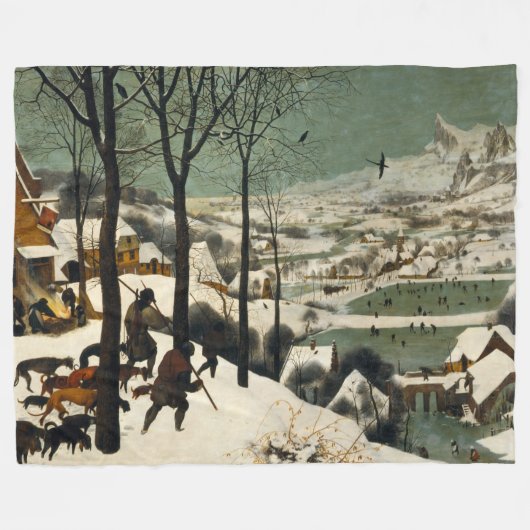 Jäger im Schnee (von Pieter Bruegel dem Älteren) Fleecedecke (Vorderseite (Horizontal))