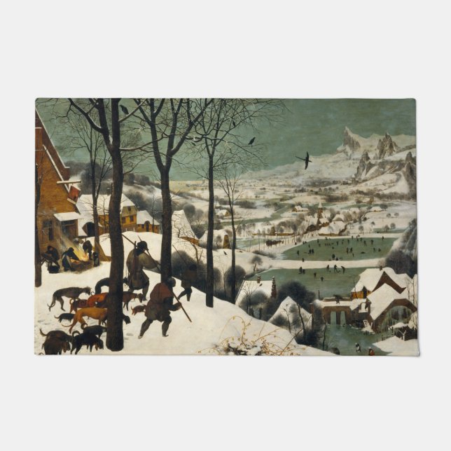 Jäger im Schnee (von Pieter Bruegel dem Älteren) Fußmatte (Vorderseite)