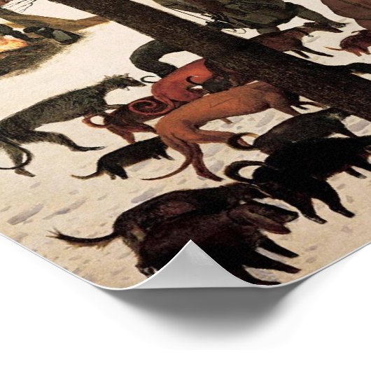 Jäger im Schnee von Pieter Bruegel Poster (Ecke)