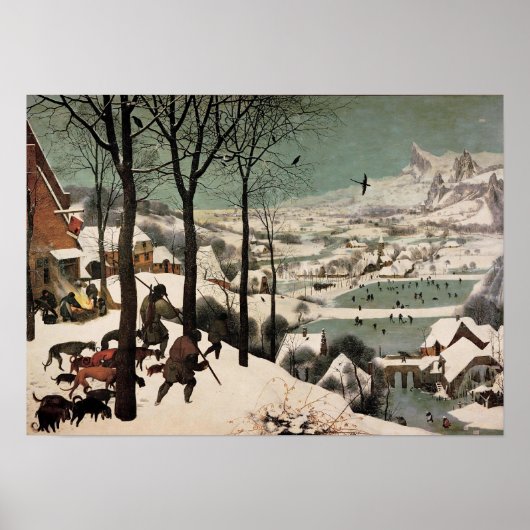 Jäger im Schnee von Pieter Bruegel Poster (Vorne)
