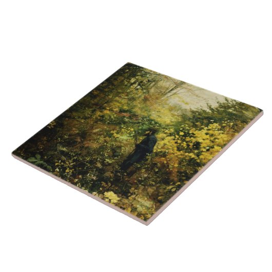 Jäger im Wald (von H.A. Brendekilde) Fliese (Seite)