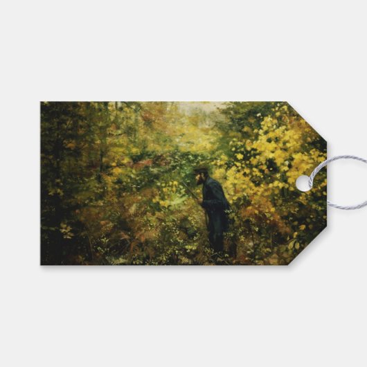 Jäger im Wald (von H.A. Brendekilde) Geschenkanhänger (Vorderseite (Horizontal))