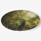 Jäger im Wald (von H.A. Brendekilde) Pappteller (Schrägansicht)