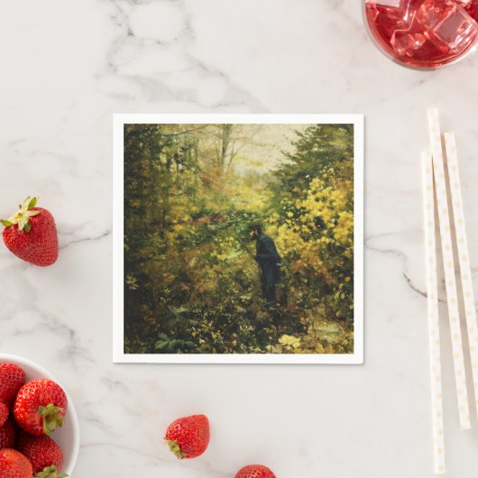 Jäger im Wald (von H.A. Brendekilde) Serviette (Beispiel)