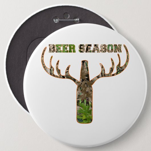 Jäger in der Biersaison - Geschenk für Jäger Button (Vorne & Hinten)