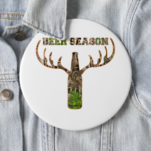 Jäger in der Biersaison - Geschenk für Jäger Button (Beispiel)