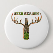 Jäger in der Biersaison - Geschenk für Jäger Button (Vorderseite)