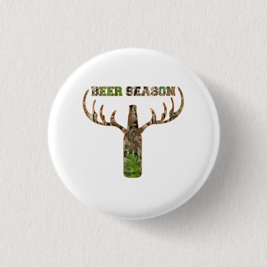 Jäger in der Biersaison - Geschenk für Jäger Button (Vorderseite)