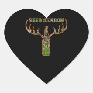 Jäger in der Biersaison - Geschenk für Jäger Herz-Aufkleber