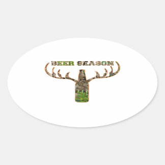 Jäger in der Biersaison - Geschenk für Jäger Ovaler Aufkleber